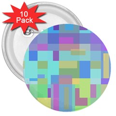 Pastel Geometrical Desing 3  Buttons (10 Pack) 