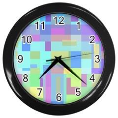 Pastel Geometrical Desing Wall Clocks (black)