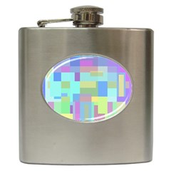 Pastel Geometrical Desing Hip Flask (6 Oz) by Valentinaart