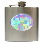 Pastel geometrical desing Hip Flask (6 oz) Front