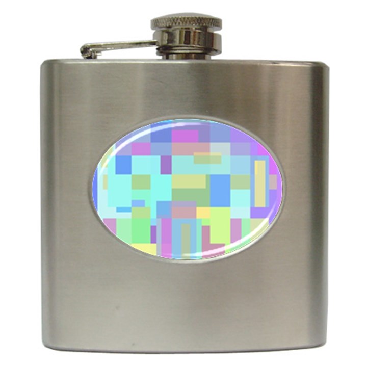 Pastel geometrical desing Hip Flask (6 oz)