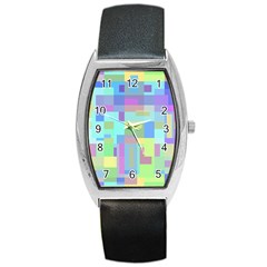 Pastel Geometrical Desing Barrel Style Metal Watch