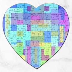 Pastel Geometrical Desing Jigsaw Puzzle (heart)