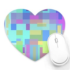 Pastel Geometrical Desing Heart Mousepads by Valentinaart