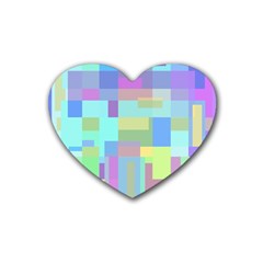 Pastel Geometrical Desing Heart Coaster (4 Pack) 