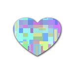 Pastel geometrical desing Heart Coaster (4 pack)  Front