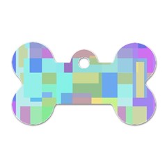 Pastel Geometrical Desing Dog Tag Bone (one Side)