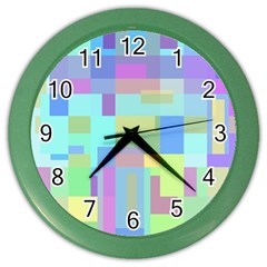 Pastel Geometrical Desing Color Wall Clocks by Valentinaart