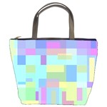 Pastel geometrical desing Bucket Bags Front