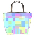 Pastel geometrical desing Bucket Bags Back