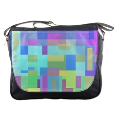 Pastel Geometrical Desing Messenger Bags by Valentinaart