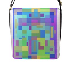 Pastel Geometrical Desing Flap Messenger Bag (l)  by Valentinaart