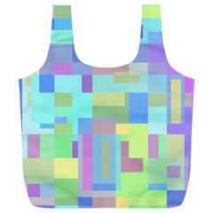 Pastel Geometrical Desing Full Print Recycle Bags (l)  by Valentinaart