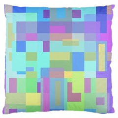 Pastel Geometrical Desing Large Flano Cushion Case (one Side) by Valentinaart