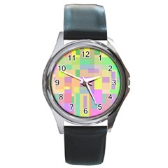 Pastel Colorful Design Round Metal Watch