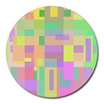 Pastel colorful design Round Mousepads Front