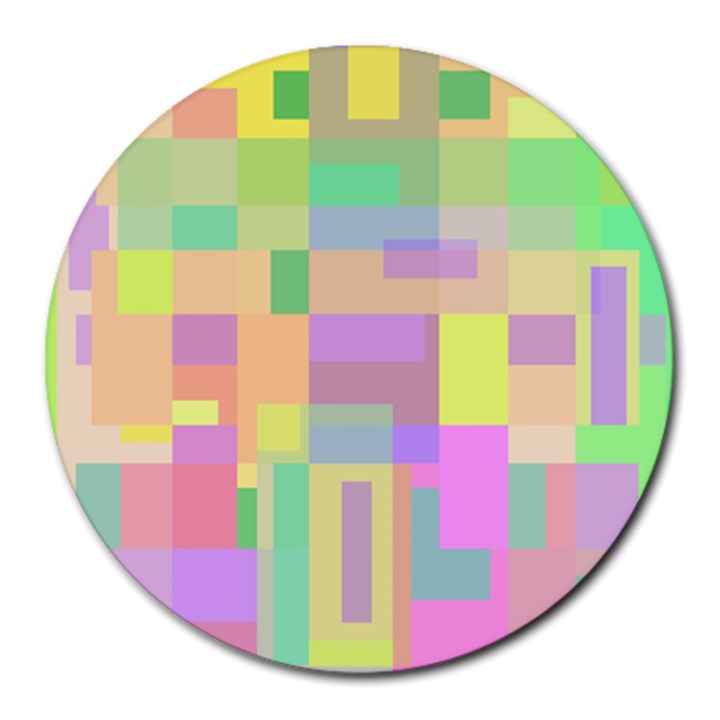 Pastel colorful design Round Mousepads