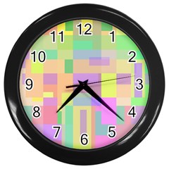 Pastel Colorful Design Wall Clocks (black)