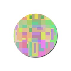 Pastel Colorful Design Rubber Coaster (round) 