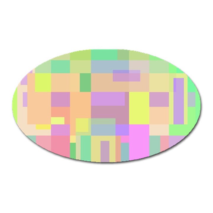 Pastel colorful design Oval Magnet