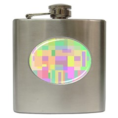 Pastel Colorful Design Hip Flask (6 Oz)