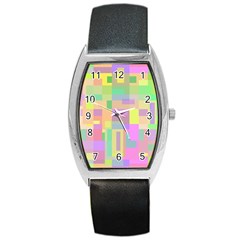 Pastel Colorful Design Barrel Style Metal Watch