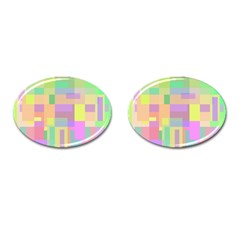 Pastel Colorful Design Cufflinks (oval)