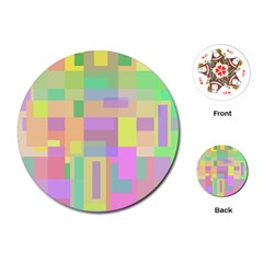 Pastel Colorful Design Playing Cards (round) 