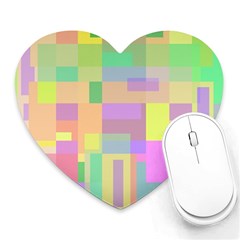 Pastel Colorful Design Heart Mousepads