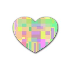 Pastel Colorful Design Rubber Coaster (heart) 