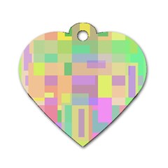 Pastel Colorful Design Dog Tag Heart (one Side)