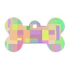 Pastel Colorful Design Dog Tag Bone (two Sides)