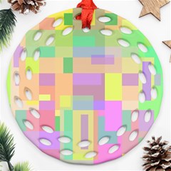 Pastel Colorful Design Ornament (round Filigree) 