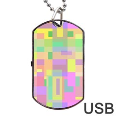 Pastel Colorful Design Dog Tag Usb Flash (one Side) by Valentinaart