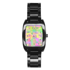 Pastel Colorful Design Stainless Steel Barrel Watch by Valentinaart