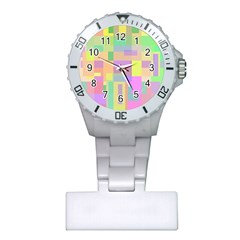 Pastel Colorful Design Plastic Nurses Watch by Valentinaart