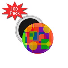 Colorful geometrical design 1.75  Magnets (100 pack) 