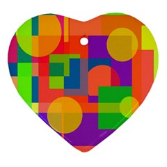 Colorful geometrical design Heart Ornament (2 Sides)