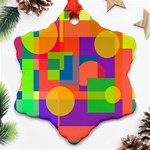 Colorful geometrical design Snowflake Ornament (2-Side) Front