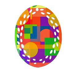 Colorful geometrical design Ornament (Oval Filigree) 