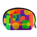 Colorful geometrical design Accessory Pouches (Large)  Front