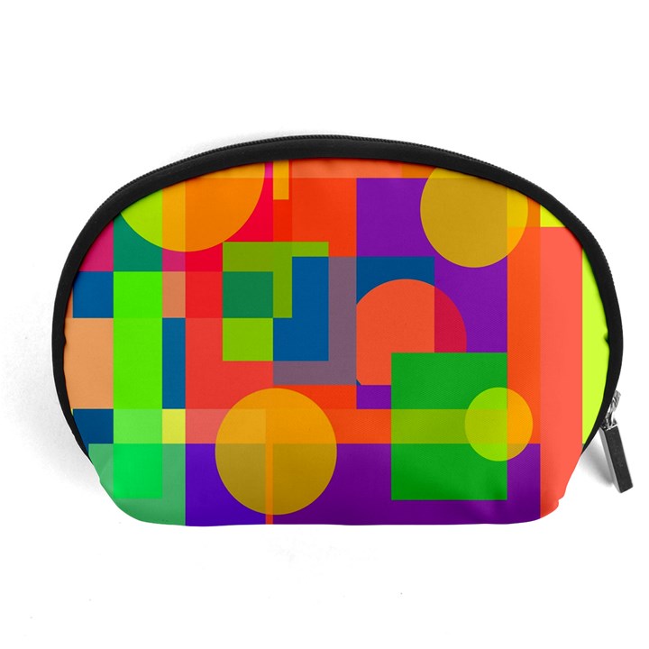 Colorful geometrical design Accessory Pouches (Large) 