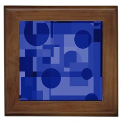 Deep Blue Abstract Design Framed Tiles