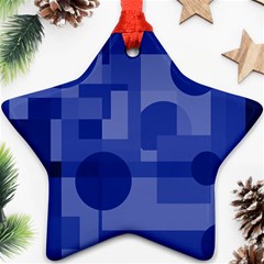 Deep Blue Abstract Design Ornament (star)  by Valentinaart