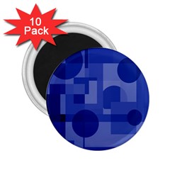 Deep Blue Abstract Design 2 25  Magnets (10 Pack) 