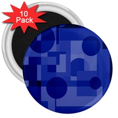 Deep Blue Abstract Design 3  Magnets (10 Pack)  by Valentinaart