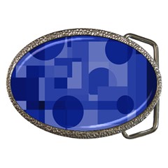 Deep Blue Abstract Design Belt Buckles