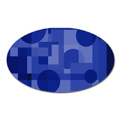 Deep Blue Abstract Design Oval Magnet