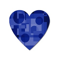 Deep Blue Abstract Design Heart Magnet by Valentinaart