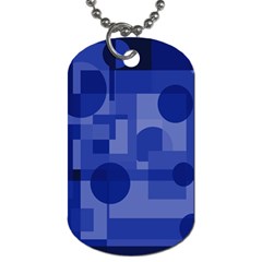 Deep Blue Abstract Design Dog Tag (two Sides) by Valentinaart